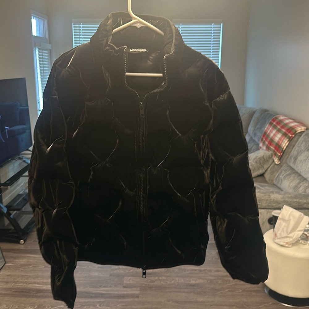 Love Moschino Heart Quilted Puffer Jacket Coat